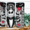 Jack Skellington Coffee Tumbler Wrap Design Png, Halloween Tumbler, 3D Tumbler Wrap, 20oz Skinny Tumbler